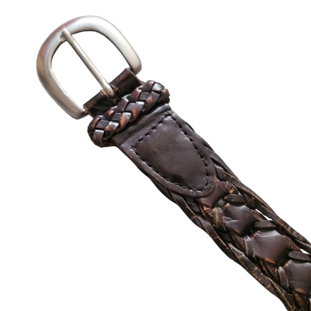 Capezio Brown Genuine Leather Braided Belt Size Medium/Large